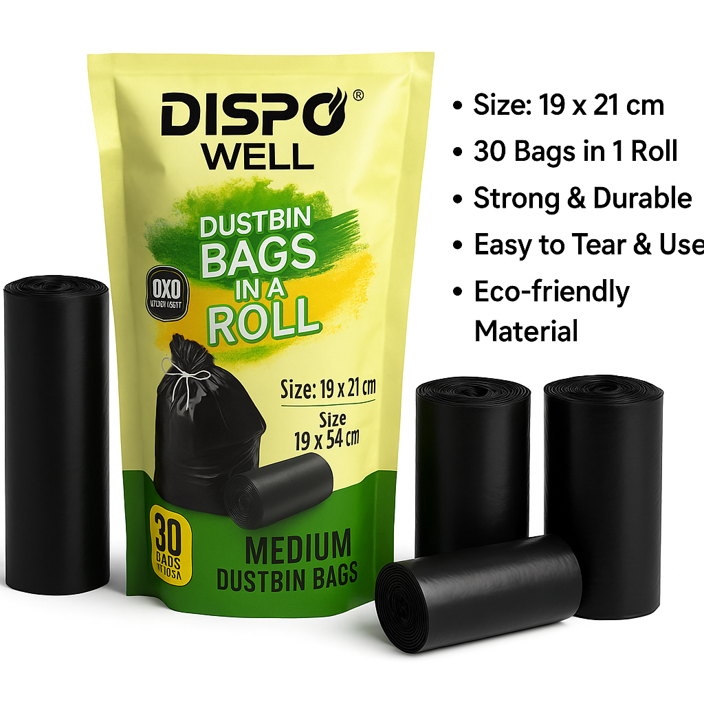 Medium Dustbin Garbag Bag, For Home, Office,Kichen,| 120 Count |