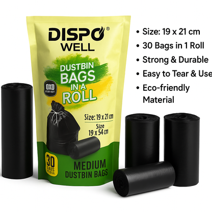 Medium Dustbin Garbag Bag, For Home, Office,Kichen,| 120 Count |