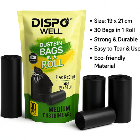 Medium Dustbin Garbag Bag, For Home, Office,Kichen,| 120 Count |