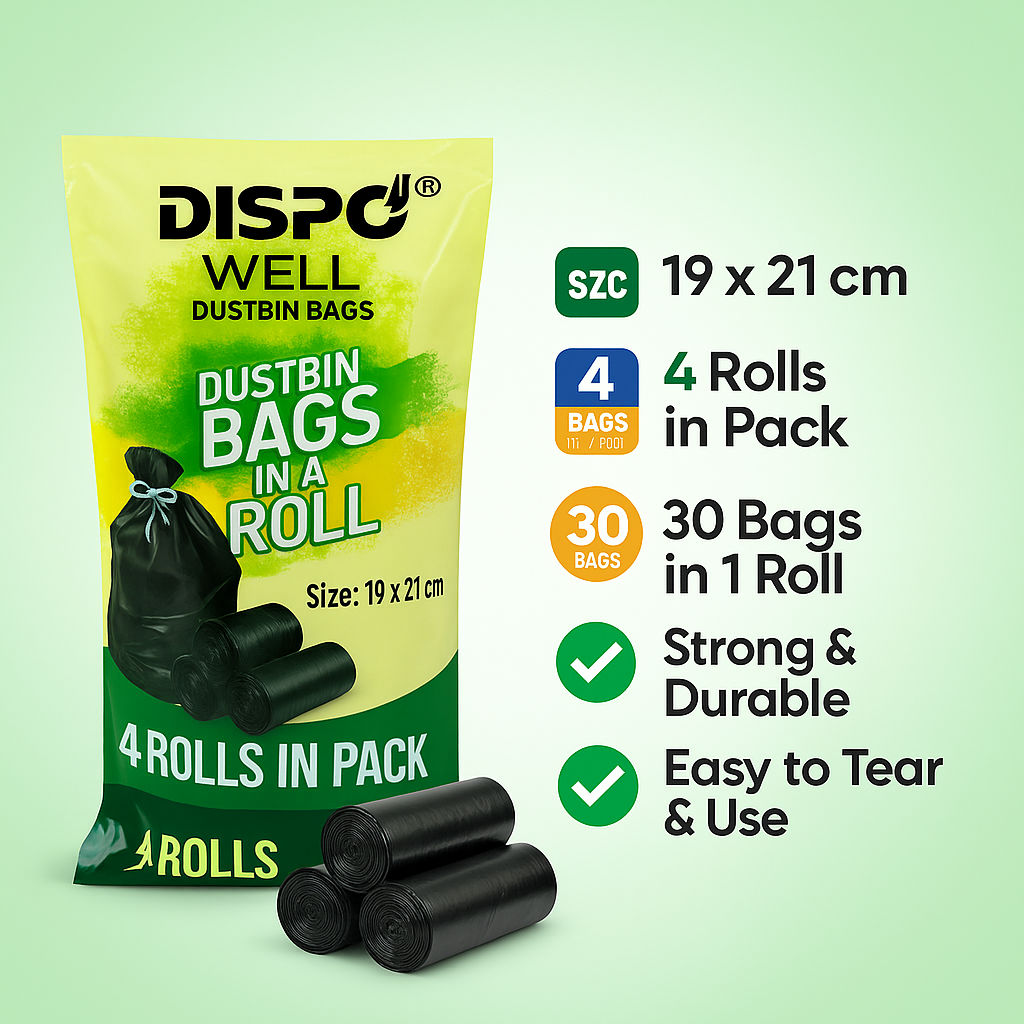 Medium Dustbin Garbag Bag, For Home, Office,Kichen,| 120 Count |