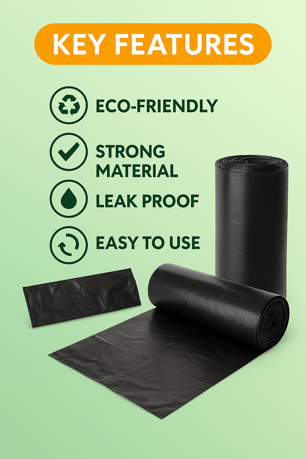 Medium Dustbin Garbag Bag, For Home, Office,Kichen,| 120 Count |